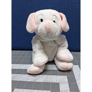 Ty Pluffies Dangles Dog White Pink Spotted Plush Toy 2005 8 Inch